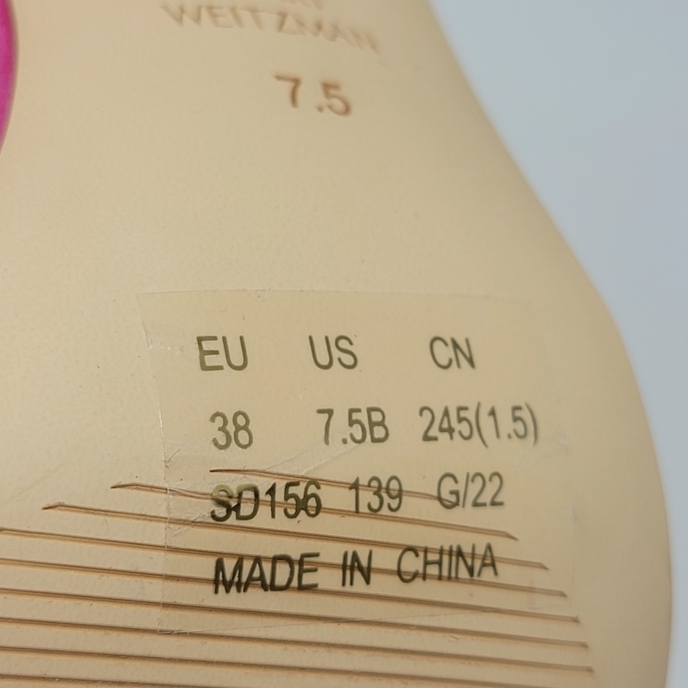 Stuart Weitzman Womens Dancer Twistie 100 Suede Pink Stiletto Heels Size 7.5 New - Picture 10 of 10